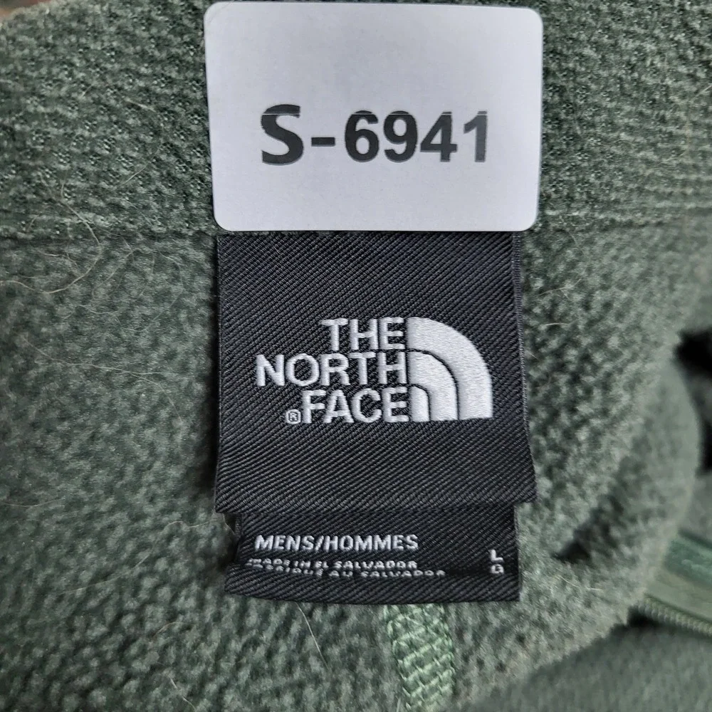 The North Face Men Jacket L Green Glacier Logo Embroidery Fleece Activewear
